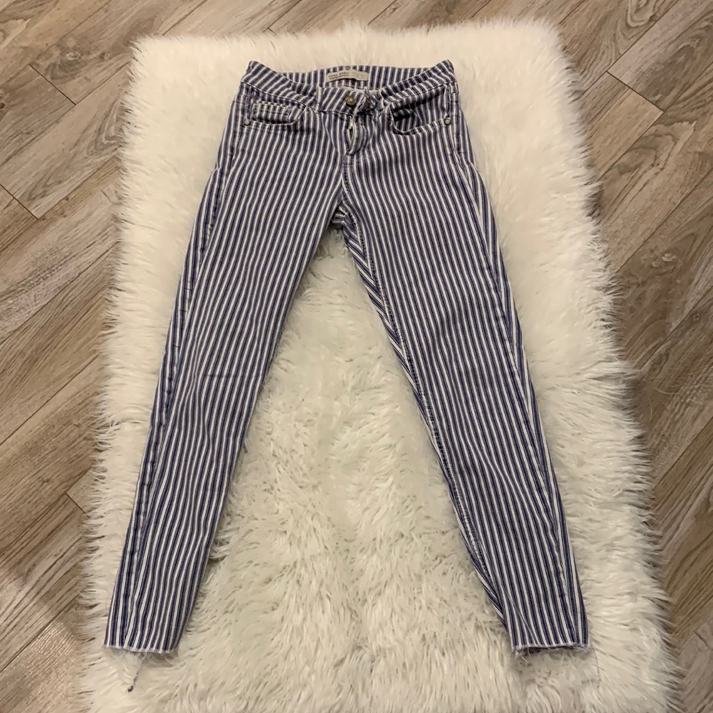 Zara striped jeans